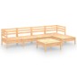 vidaXL Juego de muebles de jardín 6 piezas madera pino maciza gris vidaXL Juego de muebles de jardín 6 piezas madera pino maciza gris
