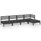 vidaXL Juego de muebles de jardín 5 pzas madera de pino maciza negro vidaXL Juego de muebles de jardín 5 pzas madera de pino maciza negro