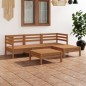 vidaXL Juego muebles de jardín 5 pzas madera maciza pino marrón miel vidaXL Juego muebles de jardín 5 pzas madera maciza pino marrón miel