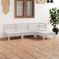 vidaXL Juego de muebles de jardín 4 piezas madera maciza pino blanco vidaXL Juego de muebles de jardín 4 piezas madera maciza pino blanco