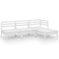 vidaXL Juego de muebles de jardín 4 piezas madera maciza pino blanco vidaXL Juego de muebles de jardín 4 piezas madera maciza pino blanco