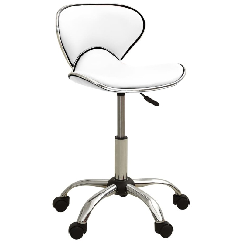 vidaXL Taburete de salón de belleza de cuero sintético blanco vidaXL Taburete de salón de belleza de cuero sintético blanco