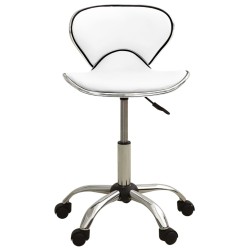 vidaXL Taburete de salón de belleza de cuero sintético blanco