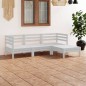 vidaXL Juego de muebles de jardín 4 piezas madera maciza pino blanco vidaXL Juego de muebles de jardín 4 piezas madera maciza pino blanco