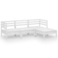vidaXL Juego de muebles de jardín 4 piezas madera maciza pino blanco vidaXL Juego de muebles de jardín 4 piezas madera maciza pino blanco