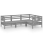 vidaXL Juego de muebles de jardín 4 piezas madera maciza de pino gris