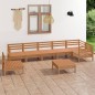 vidaXL Juego muebles de jardín 8 pzas madera pino maciza marrón miel vidaXL Juego muebles de jardín 8 pzas madera pino maciza marrón miel