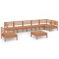 vidaXL Juego muebles de jardín 8 pzas madera pino maciza marrón miel vidaXL Juego muebles de jardín 8 pzas madera pino maciza marrón miel