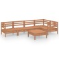 vidaXL Juego muebles de jardín 6 pzas madera maciza pino marrón miel vidaXL Juego muebles de jardín 6 pzas madera maciza pino marrón miel