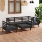 vidaXL Juego de muebles de jardín 6 pzas madera de pino maciza negro vidaXL Juego de muebles de jardín 6 pzas madera de pino maciza negro