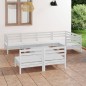 vidaXL Juego de muebles de jardín 8 piezas madera maciza pino blanco vidaXL Juego de muebles de jardín 8 piezas madera maciza pino blanco