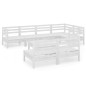 vidaXL Juego de muebles de jardín 8 piezas madera maciza pino blanco vidaXL Juego de muebles de jardín 8 piezas madera maciza pino blanco