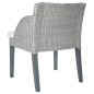 vidaXL Silla de comedor con cojín ratán natural gris vidaXL Silla de comedor con cojín ratán natural gris