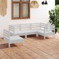 vidaXL Juego de muebles de jardín 5 piezas madera maciza pino blanco