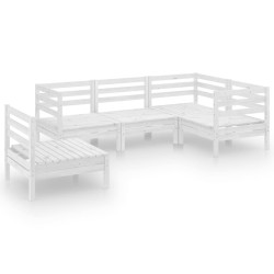 vidaXL Juego de muebles de jardín 5 piezas madera maciza pino blanco