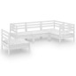 vidaXL Juego de muebles de jardín 5 piezas madera maciza pino blanco
