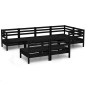 vidaXL Juego de muebles de jardín 7 pzas madera maciza de pino negro vidaXL Juego de muebles de jardín 7 pzas madera maciza de pino negro