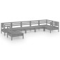 vidaXL Juego de muebles de jardín 7 piezas madera maciza de pino gris vidaXL Juego de muebles de jardín 7 piezas madera maciza de pino gris