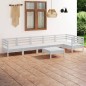 vidaXL Juego de muebles de jardín 7 piezas madera maciza pino blanco