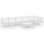 vidaXL Juego de muebles de jardín 7 piezas madera maciza pino blanco