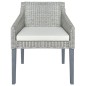 vidaXL Silla de comedor con cojín ratán natural gris vidaXL Silla de comedor con cojín ratán natural gris