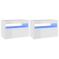 vidaXL Mesitas noche LED 2 uds contrachapada blanco brillo 60x35x40 cm vidaXL Mesitas noche LED 2 uds contrachapada blanco brillo 60x35x40 cm