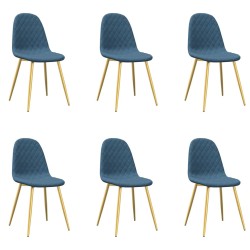 vidaXL Sillas de comedor 6 unidades terciopelo azul