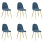 vidaXL Sillas de comedor 6 unidades terciopelo azul vidaXL Sillas de comedor 6 unidades terciopelo azul