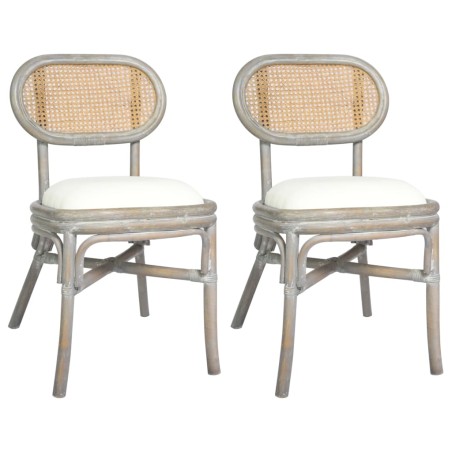 vidaXL Sillas de comedor 2 unidades lino gris 
