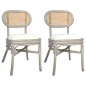 vidaXL Sillas de comedor 2 unidades lino gris vidaXL Sillas de comedor 2 unidades lino gris