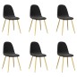 vidaXL Silla de comedor 6 unidades terciopelo negro vidaXL Silla de comedor 6 unidades terciopelo negro