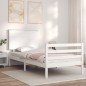 vidaXL Estructura de cama individual con cabecero madera maciza blanco vidaXL Estructura de cama individual con cabecero madera maciza blanco