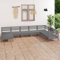 vidaXL Juego de muebles de jardín 8 piezas madera maciza de pino gris vidaXL Juego de muebles de jardín 8 piezas madera maciza de pino gris