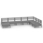 vidaXL Juego de muebles de jardín 8 piezas madera maciza de pino gris vidaXL Juego de muebles de jardín 8 piezas madera maciza de pino gris