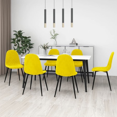 vidaXL Sillas de comedor 6 uds terciopelo amarillo mostaza