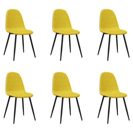 vidaXL Sillas de comedor 6 uds terciopelo amarillo mostaza