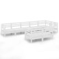 vidaXL Juego de muebles de jardín 8 piezas madera maciza pino blanco vidaXL Juego de muebles de jardín 8 piezas madera maciza pino blanco