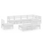 vidaXL Juego de muebles de jardín 8 piezas madera maciza pino blanco vidaXL Juego de muebles de jardín 8 piezas madera maciza pino blanco