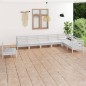 vidaXL Juego de muebles de jardín 8 piezas madera maciza pino blanco vidaXL Juego de muebles de jardín 8 piezas madera maciza pino blanco