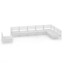 vidaXL Juego de muebles de jardín 8 piezas madera maciza pino blanco