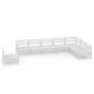 vidaXL Juego de muebles de jardín 8 piezas madera maciza pino blanco vidaXL Juego de muebles de jardín 8 piezas madera maciza pino blanco