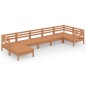 vidaXL Juego muebles de jardín 7 pzas madera maciza pino marrón miel