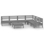 vidaXL Juego de muebles de jardín 7 piezas madera maciza de pino gris vidaXL Juego de muebles de jardín 7 piezas madera maciza de pino gris