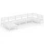 vidaXL Juego de muebles de jardín 7 piezas madera maciza pino blanco vidaXL Juego de muebles de jardín 7 piezas madera maciza pino blanco