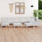 vidaXL Juego de muebles de jardín 10 piezas madera maciza pino blanco
