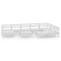 vidaXL Juego de muebles de jardín 10 piezas madera maciza pino blanco