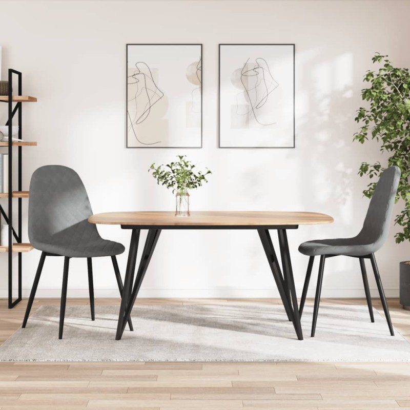 vidaXL Sillas de comedor 2 unidades terciopelo gris claro