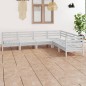 vidaXL Juego de muebles de jardín 6 piezas madera maciza pino blanco vidaXL Juego de muebles de jardín 6 piezas madera maciza pino blanco