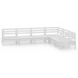vidaXL Juego de muebles de jardín 6 piezas madera maciza pino blanco vidaXL Juego de muebles de jardín 6 piezas madera maciza pino blanco