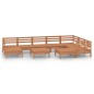 vidaXL Juego muebles de jardín 10 pzas madera maciza pino marrón miel vidaXL Juego muebles de jardín 10 pzas madera maciza pino marrón miel